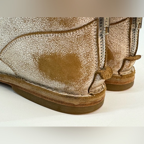 Boho Matisse “Scout” Distressed Leather Ankle Bootie Flat White Boot Sz 7 - Picture 6 of 10